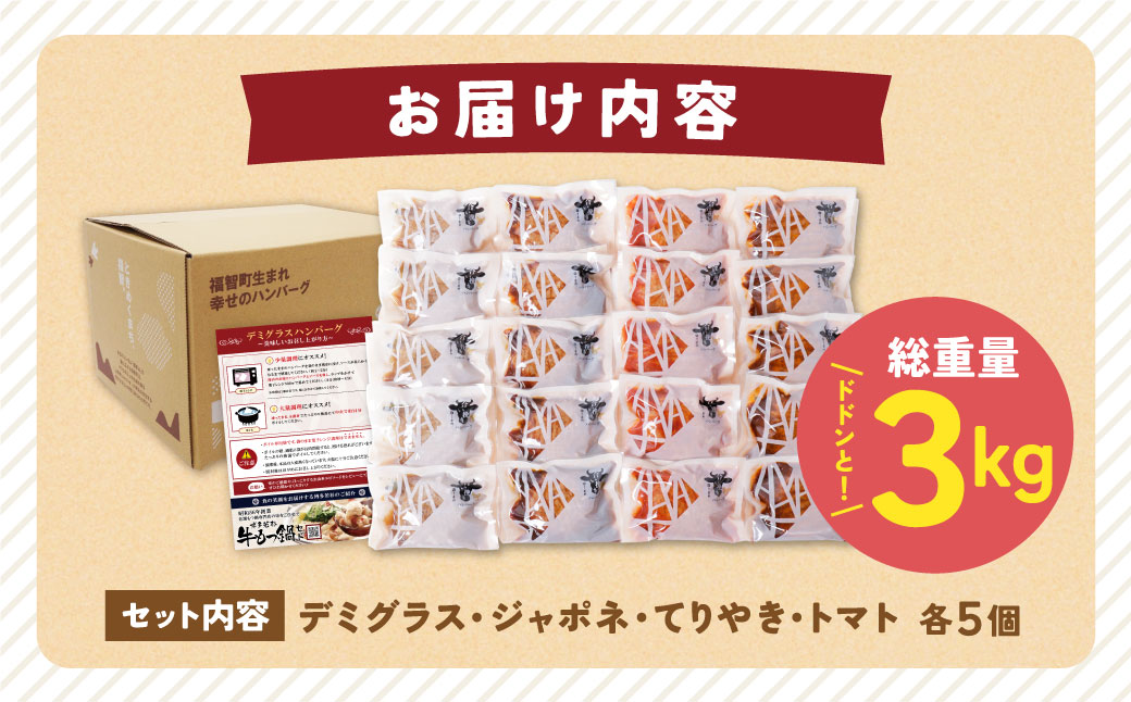 【7営業日以内発送】【累計510万個突破！】 大容量！Best4バーグ ハンバーグ 150g×20個セット（合挽4種 各5個）ハンバーグ 牛肉 豚肉 洋食 ハンバーグ はんばーぐ 大容量 冷凍 人気 