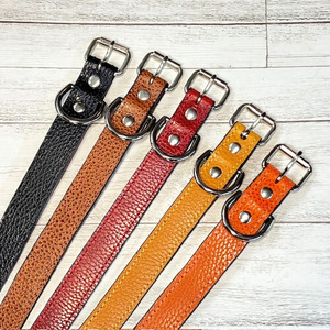 選べるサイズのイタリア本革の犬用首輪 (25mm幅) 小型/中型/大型　【ドラーロ】 犬用首輪 首輪 犬 ドラーロ Sサイズ黒色