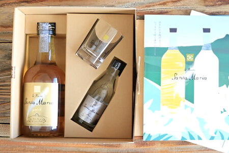 ラム酒 飲み比べ イエラムサンタマリア ゴールド 300ml クリスタル 50ml ショットグラス 1個 [伊江島物産センター 沖縄県 伊江村 ie47bde210005] 沖縄産 サトウキビ 香り 