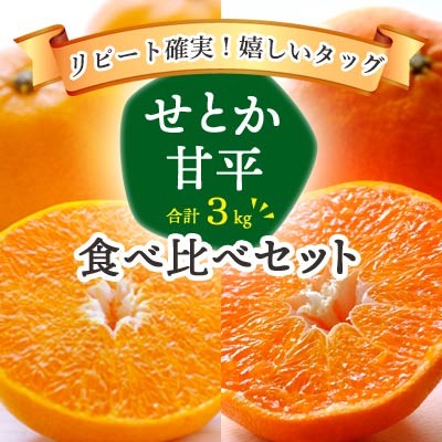 
                  【先行受付】 愛媛の人気柑橘2品種をセットに!せとか・甘平 食べ比べ 合計3kg＜訳あり＞＜E25-143＞【1358701】 YWTAP087
                