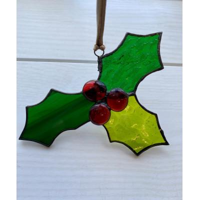 ふるさと納税 静岡市 ステンドグラス　オーナメント　ひいらぎ