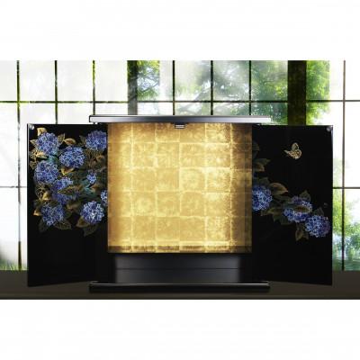 ふるさと納税 和歌山市 紀州塗り ミニ仏壇 雅 小 紫陽花 美しく描かれた蒔絵の世界。職人が創る雅なコンパクト仏壇 |  | 01