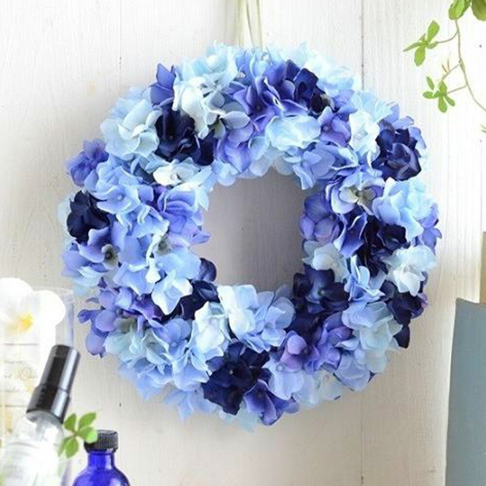 【ふるさと納税】＜選べるカラー＞人気のインテリリース「紫陽花リース」完成品 1個 ブルー ライラックピンク グリーン アーティフィシャルフラワー 造花 花束 花 飾り インテリア アジサイ 紫陽花 リース 壁掛け フラワーアレンジメント 東京都 武蔵野市 送料無料