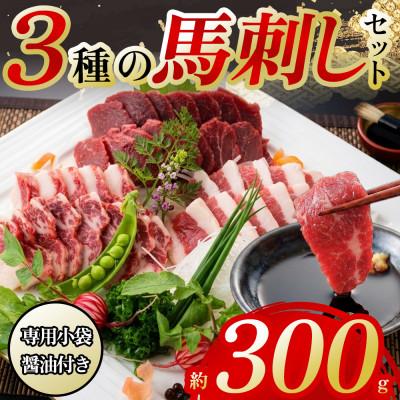 ふるさと納税 阿蘇市 3種の馬刺し　約300g【赤身・フタエゴ・サガリ各約100g】(阿蘇市)