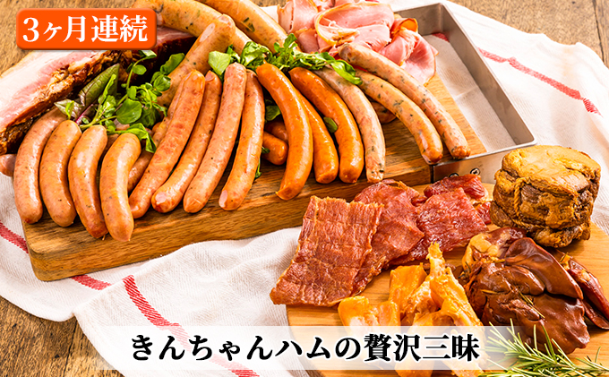 【定期便】きんちゃんハム の贅沢三昧 3ヵ月連続お届け お肉 ソーセージ ベーコン 3カ月 3回 
