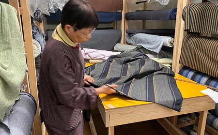 亀田縞　紳士用作務衣M.L.LL ファッション  Lサイズ