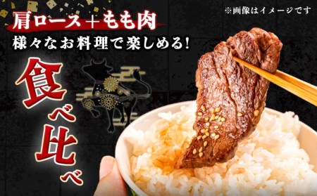 宮崎牛 食べ比べ2種6点盛_AE-3101_(都城市) 肩ロースカレー用 / 牛もも肉スライス (内もも肉・ランプ肉) / 牛もも焼肉 / 牛肩ローススライス にくほんぽ黒たれセット ギフト 贈答用