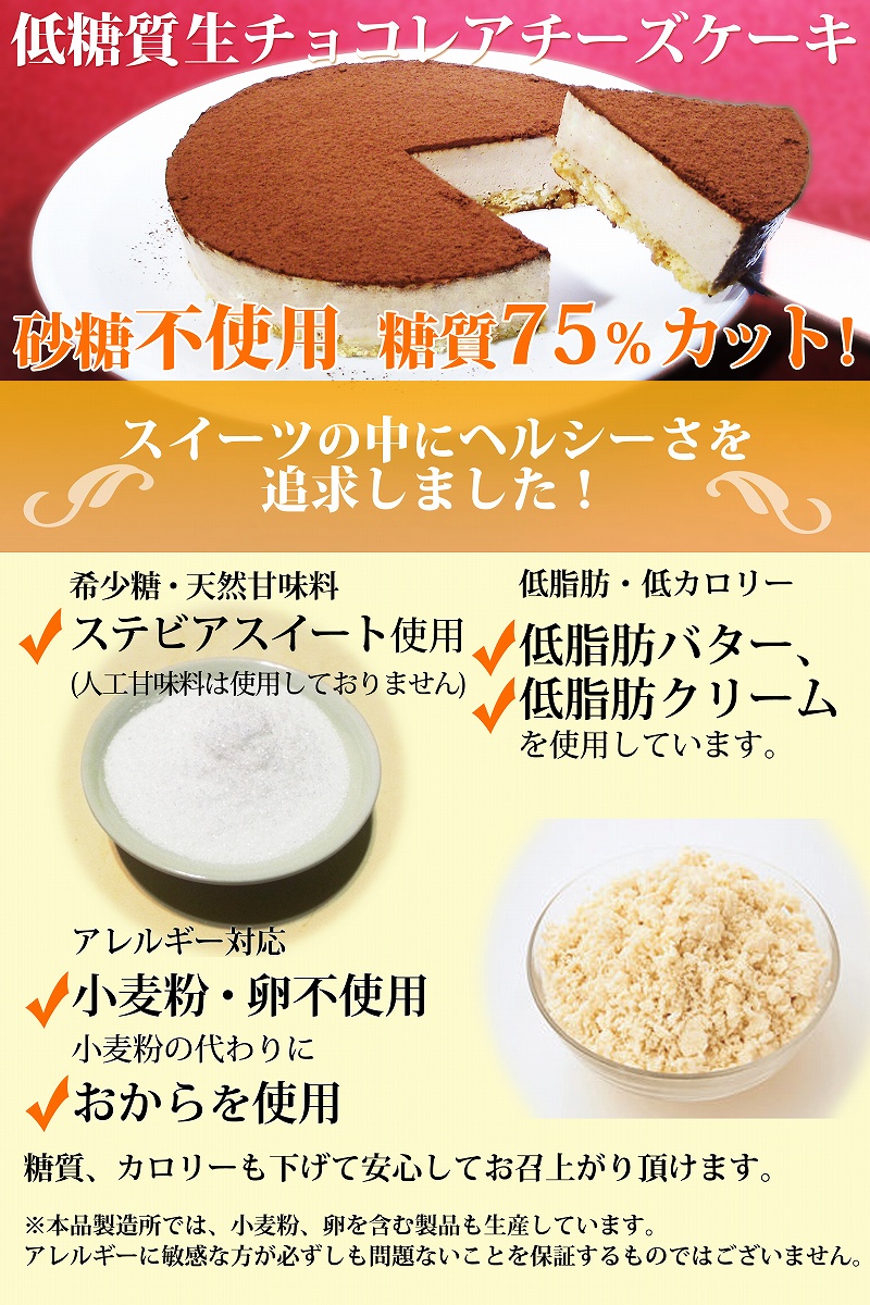 【エニシダ】低糖質 誕生日ケーキ 糖質75％カット 生チョコレアチーズケーキ(キャンドル・誕生日プレート付)