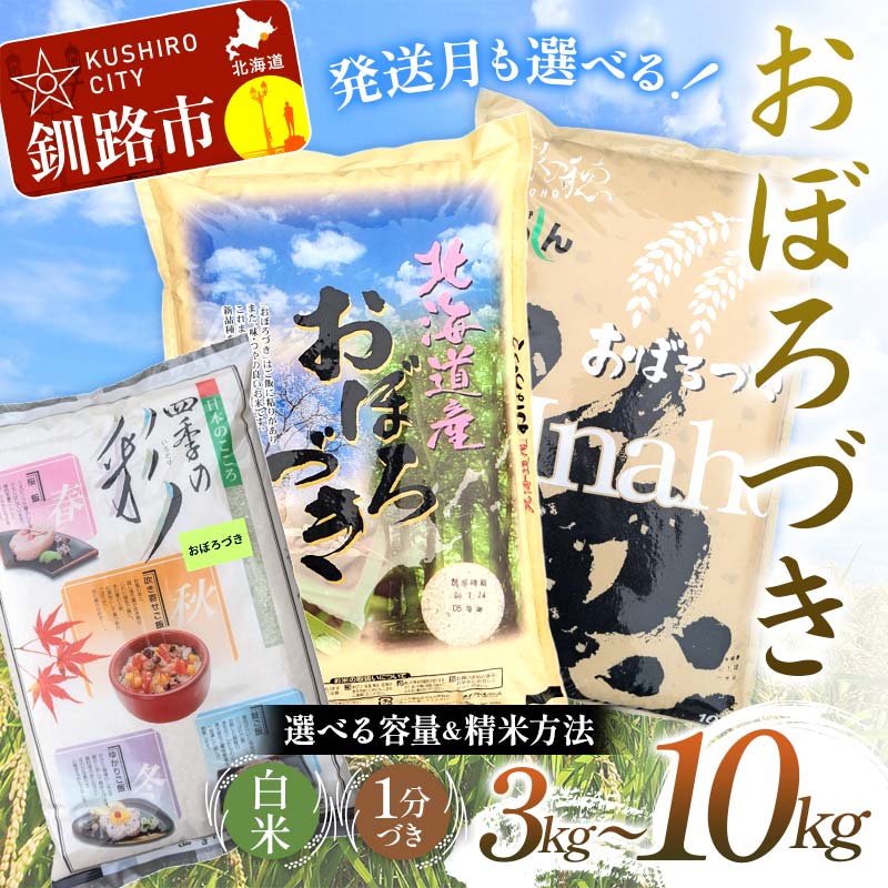 【ふるさと納税】【選べる容量】【令和7年度産】北海道産 おぼろづき（3kg／5kg／10kg） 白米 北海道産 米 コメ こめ お米 白米 玄米 F4F-9935var