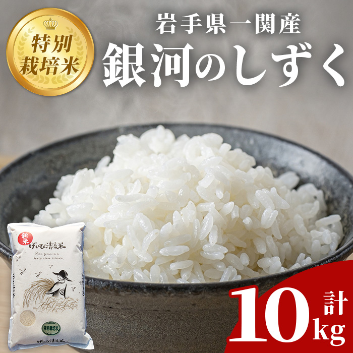 ≪ 令和7年産 ≫ 特別栽培 銀河のしずく 10kg(10kg×1袋) 清流が育んだお米 げいび清流米 岩手県産