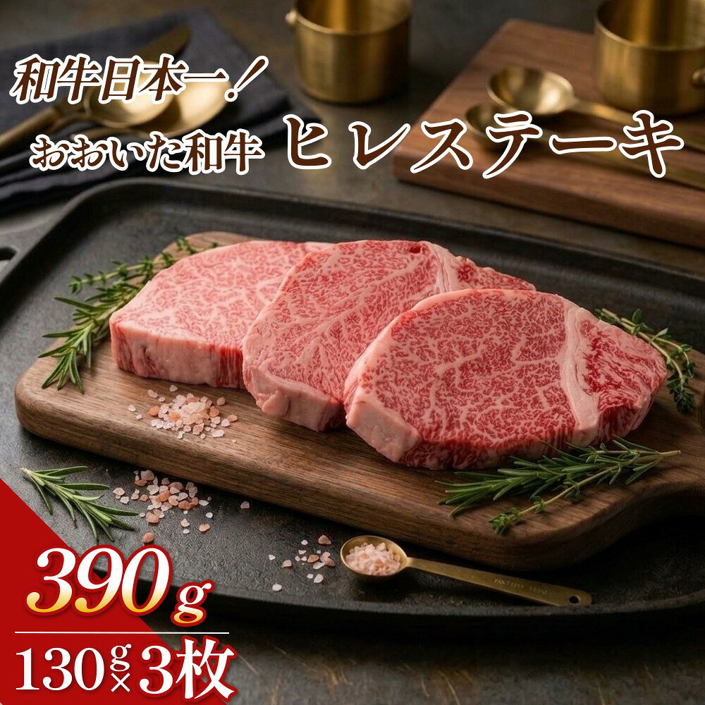 【ふるさと納税】和牛日本一！おおいた和牛 ヒレステーキ 130g×3枚 (390g)