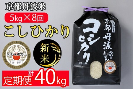 【定期便】令和6年産 新米 訳あり 京都丹波米こしひかり5kg×8回 計40kg◆ 定期便 米 5kg 8ヶ月 白米 8回定期便 ※精米したてをお届け 米・食味鑑定士 厳選 コシヒカリ 京都丹波産 ※北海道・沖縄・離島の配送不可 ※2024年10月上旬以降順次発送予定