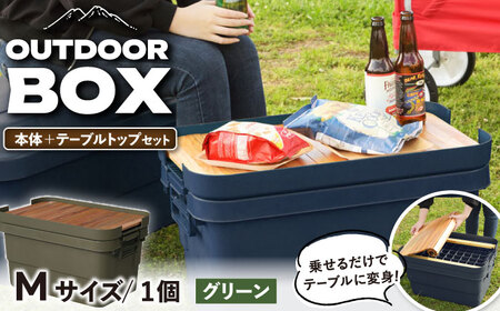 アウトドア 収納ケース DIY風テーブルトップセット  Mサイズ／グリーン /  恵那市 / 東谷 [AUAD101]