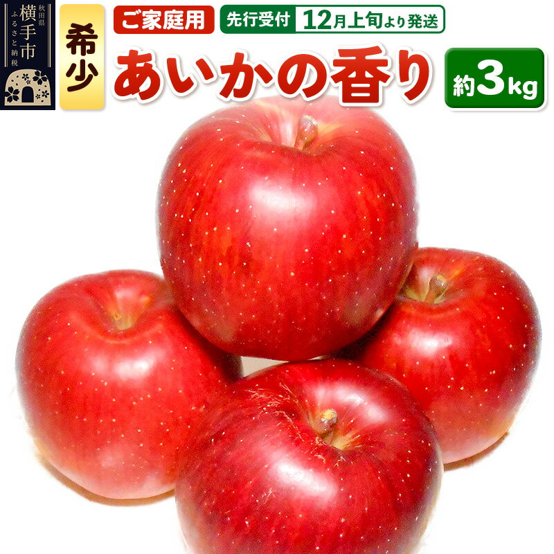 【ふるさと納税】【先行受付】12月上旬より発送 希少品種！秋田県横手産 りんご あいかの香り ご家庭用 約3kg