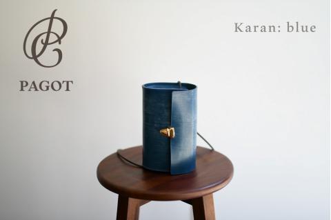 PAGOT レザーポシェット ”カラン”　ブルー（55-21）
