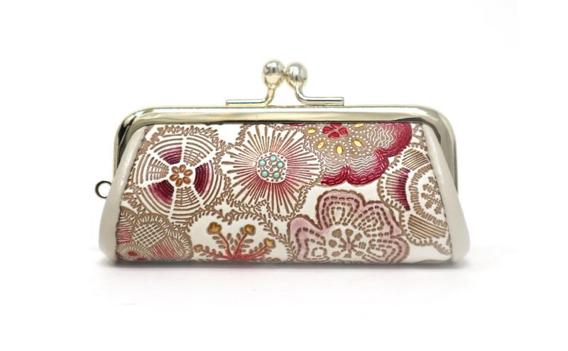 【文庫屋大関】印鑑ケース 春らんまん〈茜〉【皮革工芸品】 革製品 工芸品 民芸品 牛革 小物入れ お祝い ギフト プレゼント 墨田区 東京都