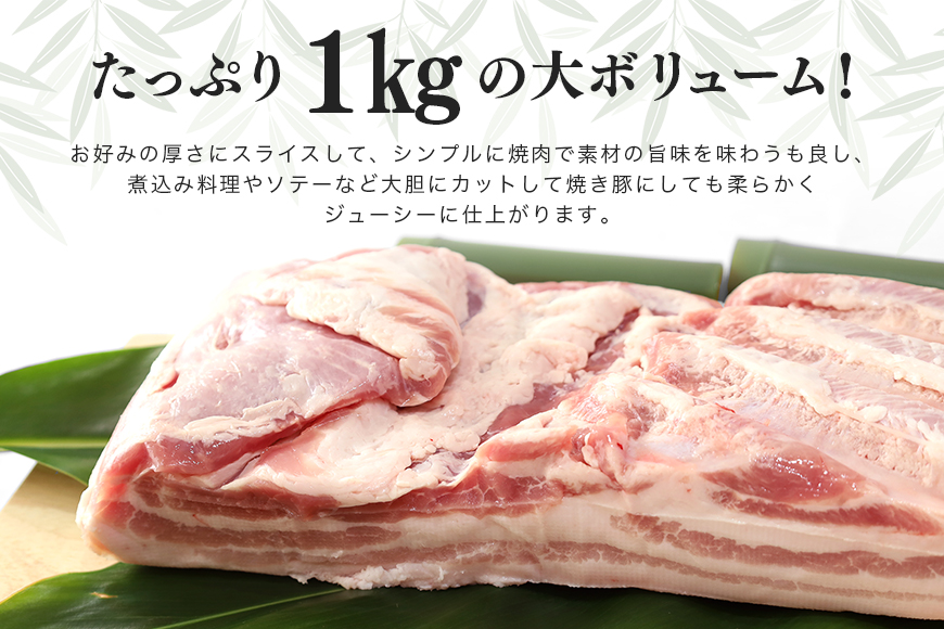 ブランド豚「ばんぶぅ」豚バラブロック1kg  ばんぶぅ 豚肉 豚バラ肉 ブロック肉 しゃぶしゃぶ 焼き肉 豚バラ 真空パック しゃぶしゃぶ肉 焼肉用 ぶた肉 ブタ肉 国産 茨城県産 ギフト プレゼント
