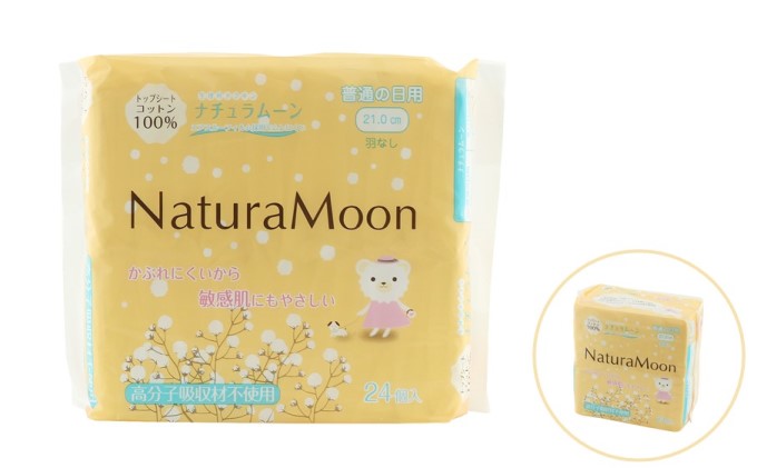 ナチュラムーン生理用品　普通の日用羽なし24個入×24個（1ケース） ファッション 女性 レディース 雑貨 日用品 防災 防災グッズ
