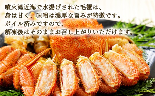 【2026年12月発送】北海道産 ボイル毛ガニ 約1kg（500g前後×2尾）蟹 カニ 冷凍
