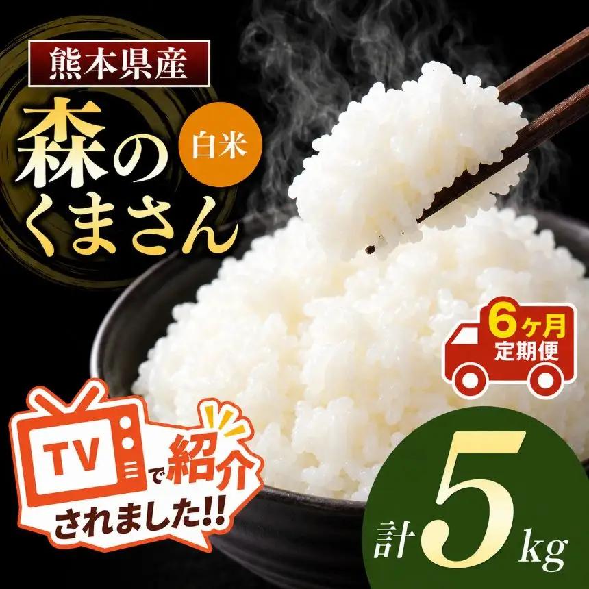 【定期便6回】令和7年産 熊本県産 森のくまさん 白米 5kg こめ 米