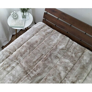 ＜シングル＞備長炭混わた入り　フェイクファー敷パッド＜ベージュ＞　BFP-10S-BE