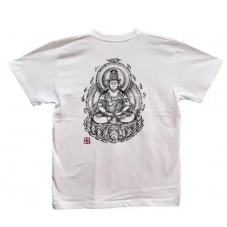 手描きTシャツ 仏画 大日如来 白 (半袖 Mサイズ)【1615072】