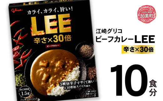 グリコ ビーフカレーLEE（30倍）10食入 ｜非常食セット LEE カレー 食べ比べ レトルト食品 常温保存 レンジ 非常食 カレー 湯煎 詰め合わせ 湯煎 キャンプ アウトドア 簡単 常備食 災害用 備蓄食