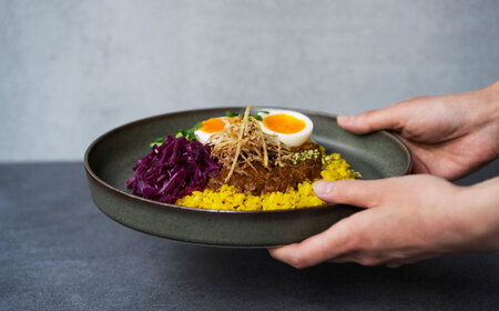 【波佐見焼】吉田 愛 カレー皿「plate 245」ブラック・ホワイト 2枚セット パスタ皿 食器 食器 皿 【中善】 [YE08] 波佐見焼