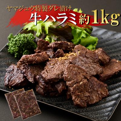ふるさと納税 室戸市 ヤマジュウの特製タレ漬け!牛ハラミ肉1kg