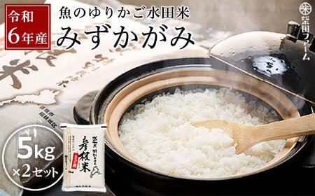 【数量限定】令和6年産（新米）滋賀県認証！魚のゆりかご水田米「みずかがみ」白米5kg×2セット【柴田ファーム】