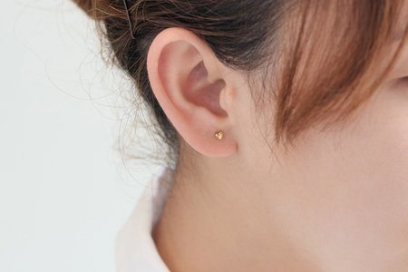 【L&Co.】K18 ハートピアス(95-8127)