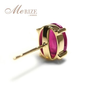 ピアス 天然 ルビー 3.0ct ペア ゴールド オーバルカット ダブルロックキャッチ【K18YG】P-133（KRP）G21-1410