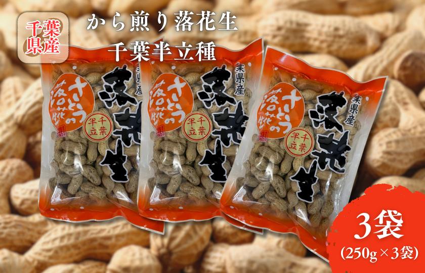 
            から煎り落花生千葉半立種250ｇ×3
          