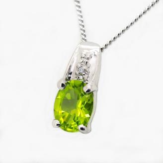 ペリドット ペンダント 1.5ct Ag900(Pt100) （13510）