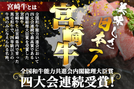 ＜宮崎牛肩ローススライス300gと宮崎県産和牛小間切れ200g 総量500g＞【数量限定】【MI144-my】【ミヤチク】