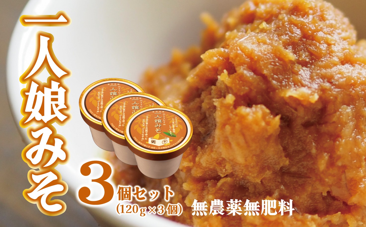 
                  一人娘みそ 味噌 ミソ 味噌汁 みそ汁 発酵 無農薬 無肥料 自然栽培 大豆 だいず SOY ソイ 詰め合わせ ウェルビーイング 手土産 お土産 土産 贈答 歳暮 記念 お祝い プレゼント 新潟県 新潟 新発田市 新発田 ジョブプレイス夢ある小路 
                