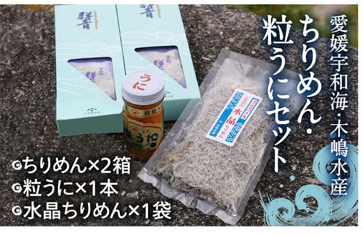 
【愛媛県・佐田岬直送】木嶋水産のちりめん・粒うにセット
