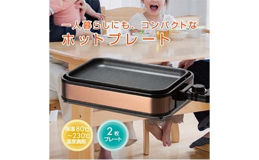 YAMAZEN YZホットプレート2枚 プレート ブラウン キッチン用品 調理器具 調理家電 山善 岐阜県 中津川市 F4N-1741