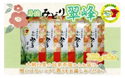 
【ちばエコ農産物認証茶葉】翠峰5本セット お茶 緑茶 日本茶 茶葉 千葉県産 大網白里市 ちばエコ農産物 送料無料
