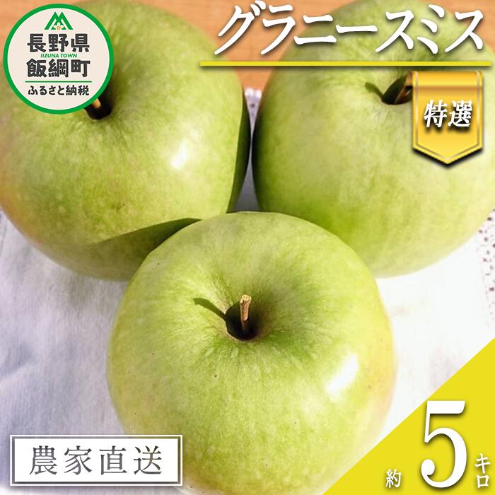 【ふるさと納税】 りんご グラニースミス 特選 5kg やまじゅうファーム 沖縄県への配送不可 令和7年度収穫分 信州の環境にやさしい農産物 減農薬栽培 長野県 飯綱町 【 信州 果物 フルーツ リンゴ 林檎 長野 】発送時期：2025年12月中旬〜2026年1月下旬