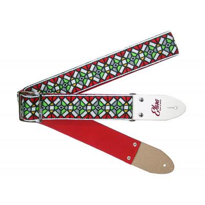 ふるさと納税 郡上市 【ギターストラップ】 Elara Straps Stained Glass Red(White)
