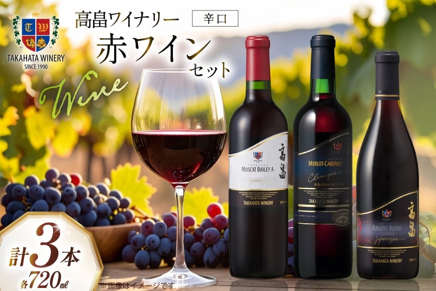 
            辛口 赤ワイン 3本 セット 各720ml [高畠ワイナリー 山形県 高畠町 tk06ays730037] ワイン Wine 赤 酒 飲み比べ 高畠ワイン 高畠ワイナリー
          