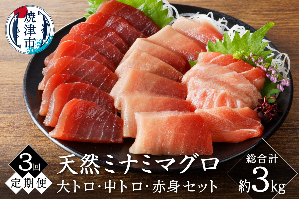 
                  b100-066　【定期便3回】キボシ水産 天然 南鮪 大トロ 中トロ 赤身食べ比べ 約1kg×3回
                
