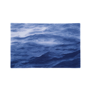 【山形緞通 奥山清行氏デザイン】『UMI』小サイズ（縦60×横95cm / ウール100%）ダークブルー F21A-136