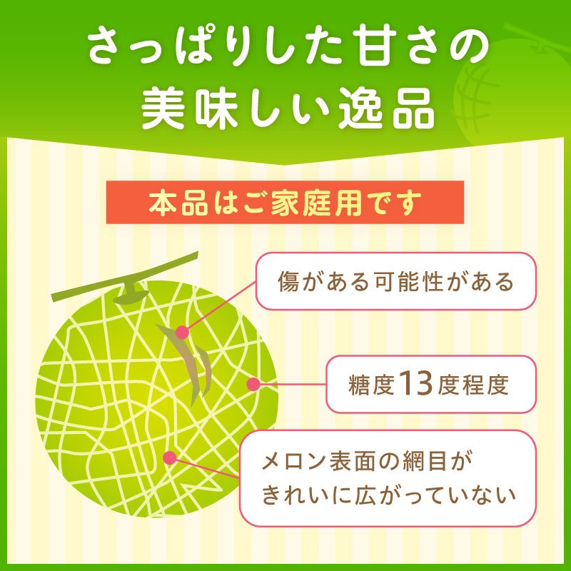 アールスメロン(マスクメロン) 4玉 6kg程度 糖度13度程度≪家庭用≫【配送不可地域：北海道・青森・秋田・岩手・沖縄・離島】【1355】