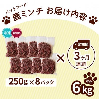 ふるさと納税 海陽町 【毎月定期便】《粗挽き計6kg|250g×8P》鹿肉ペット用　鹿ミンチ　小分けタイプ全3回 |  | 01