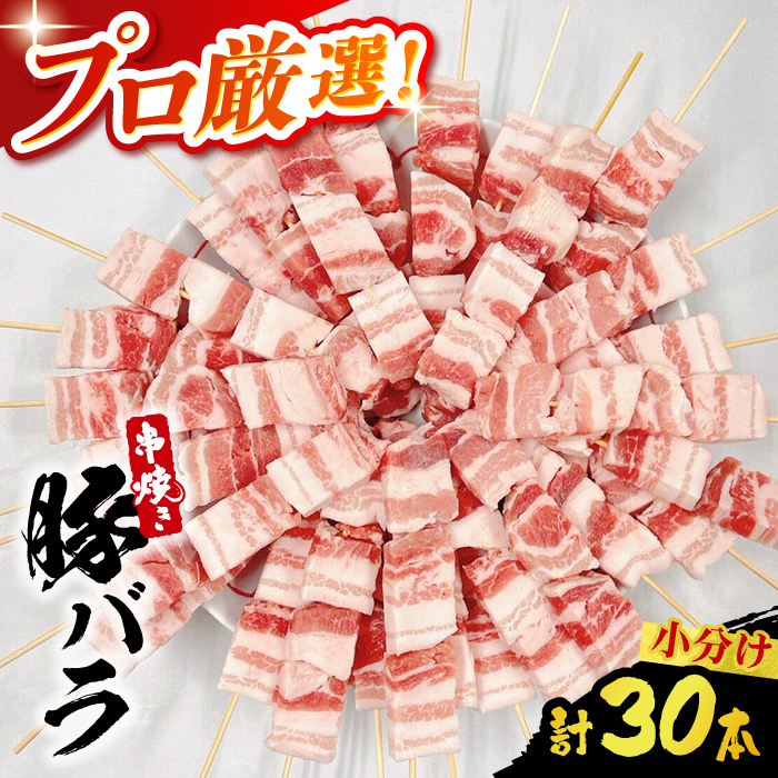 【旨味凝縮！満足セット】国産 焼き鳥セット 豚バラ 30本 / やきとり ヤキトリ 焼鳥 串セット 国産 冷凍 小分け / 南島原市 / ふるさと企画 [SBA079]