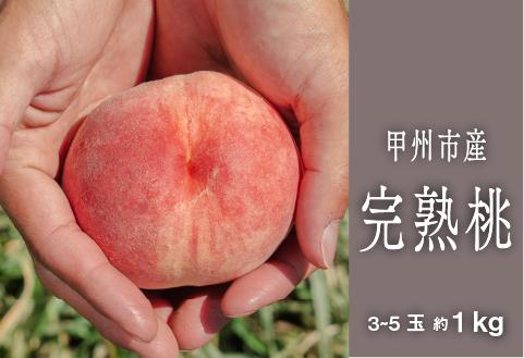 甲州市完熟桃 『滴る、潤沢な桃の果汁』 約1kg 3～5玉【2025年発送】（SHP）B-454