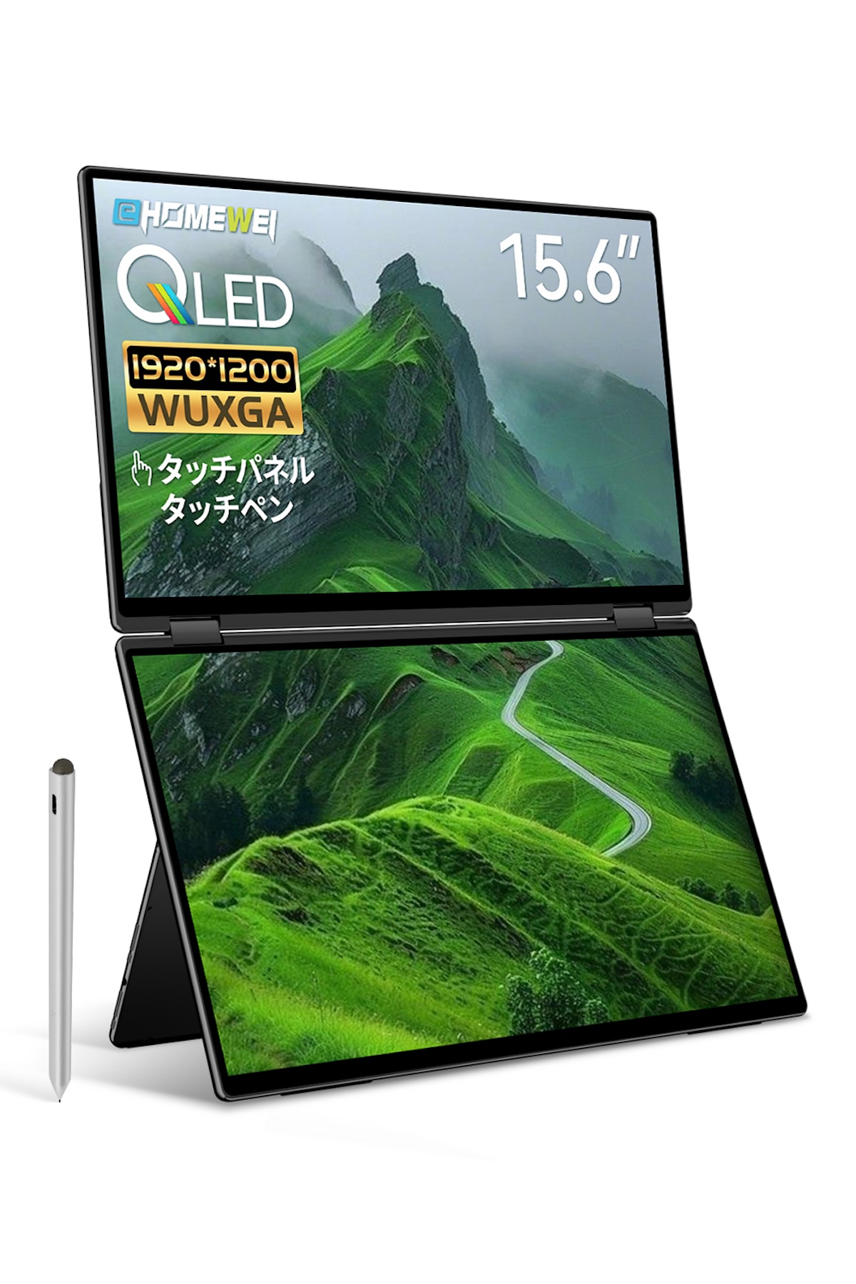 【クラウドファンディング対象返礼品】EHOMEWEI デュアルモニター QLED タッチパネル 15.6インチ 薄型6mm [1310]