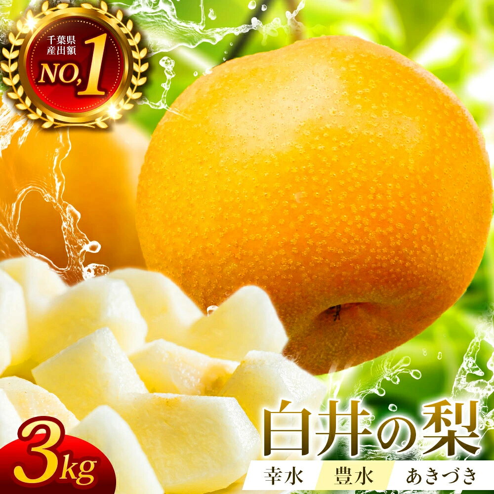 【ふるさと納税】【2026年先行予約】千葉県 白井の梨 3kg（5〜10玉）選べる品種（幸水・豊水・あきづき）/選べる配送（常温・冷蔵）/選べる規格（通常品・訳あり）| 梨 なし ナシ 和梨 フルーツ 果物 くだもの 白井市